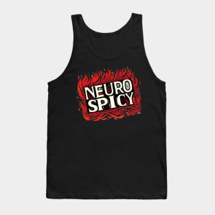 Flaming Hot Neuro Spicy Linocut Design Tank Top